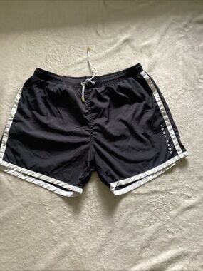 Hugo Boss Black Swim Shorts with White Trim